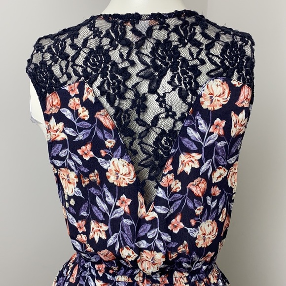 F21 Purple Multi-Floral Print Mini Romper Sz S - Picture 11 of 16